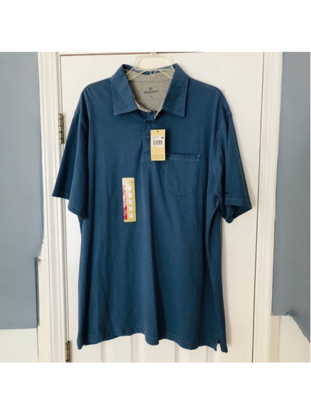 Size XL Woolrich Smokey Blue Polo Travel Resort Wear Gorpcore Heritage Brand NWT